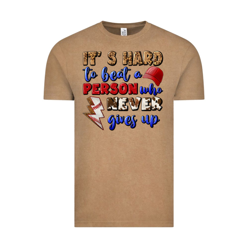 It's Hard To Beat A Person Who Never Gives Up Vintage Tee by BundleAndBundleShop | Teevron