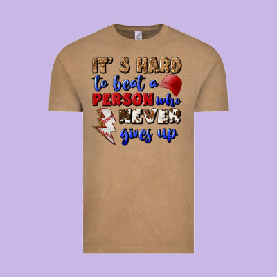 It's Hard To Beat A Person Who Never Gives Up Vintage Tee Designed By Bundleandbundleshop