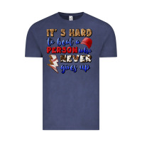 Vintage Denim It's Hard To Beat A Person Who Never Gives Up Vintage Tee - BundleAndBundleShop