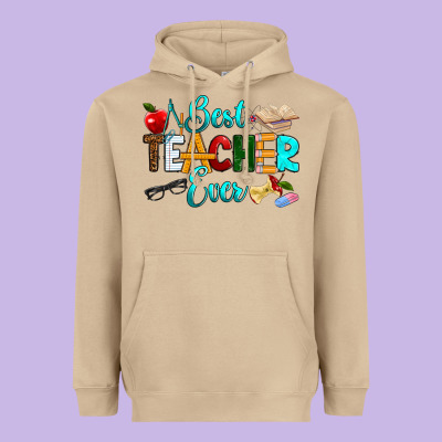 Best Teacher Ever Heavyweight Hoodie Designed By Ranaportraitstore