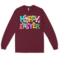 Burgundy Hoppy Easter Long Sleeve Tee - CowhideDigitalArt