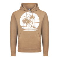 Vintage Coffee coconut palm trees summer vacation beach tropical summer t shirt Vintage Hoodie - linhVisuals