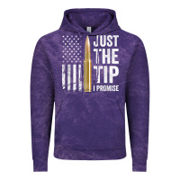 Cloud Purple just the tip i promise   funny gun owner pro guns usa flag t shirt Vintage Hoodie - linhVisuals