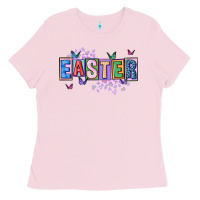 Bubblegum Pink easter with leopard Ladies Tee - FaDigitalArtStudio