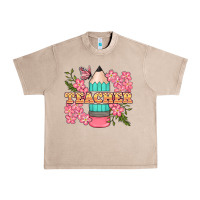 French Oak teacher floral pencil Urban Heavy Tee - BundleAndBundleShop