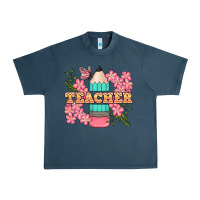 Midnight Navy teacher floral pencil Urban Heavy Tee - BundleAndBundleShop