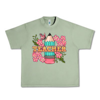 Oil Green teacher floral pencil Urban Heavy Tee - BundleAndBundleShop