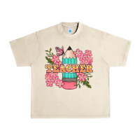 Sandshell teacher floral pencil Urban Heavy Tee - BundleAndBundleShop