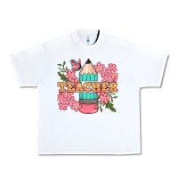 White teacher floral pencil Urban Heavy Tee - BundleAndBundleShop