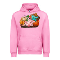 Fuchsia Pink Hello fall pig Urban Hoodie - RanaPortraitStore