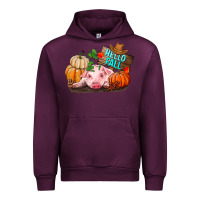 Mauve Wine Hello fall pig Urban Hoodie - RanaPortraitStore