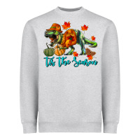 Heather Grey T- Rex Tis The Season Heavyweight Sweatshirt - RanaPortraitStore