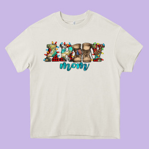 Army Mom Christmas Heavy Core Tee Designed By Jasminsmagicworld