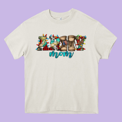 Army Mom Christmas Heavy Core Tee Designed By Jasminsmagicworld