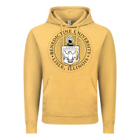 Vintage Mustard Benedictine University Vintage Hoodie - linhVisuals