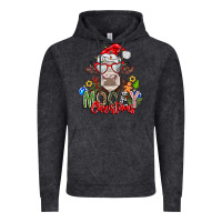 Vintage Black Mooey Christmas Vintage Hoodie - CowhideDigitalArt