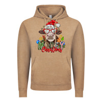 Vintage Coffee Mooey Christmas Vintage Hoodie - CowhideDigitalArt