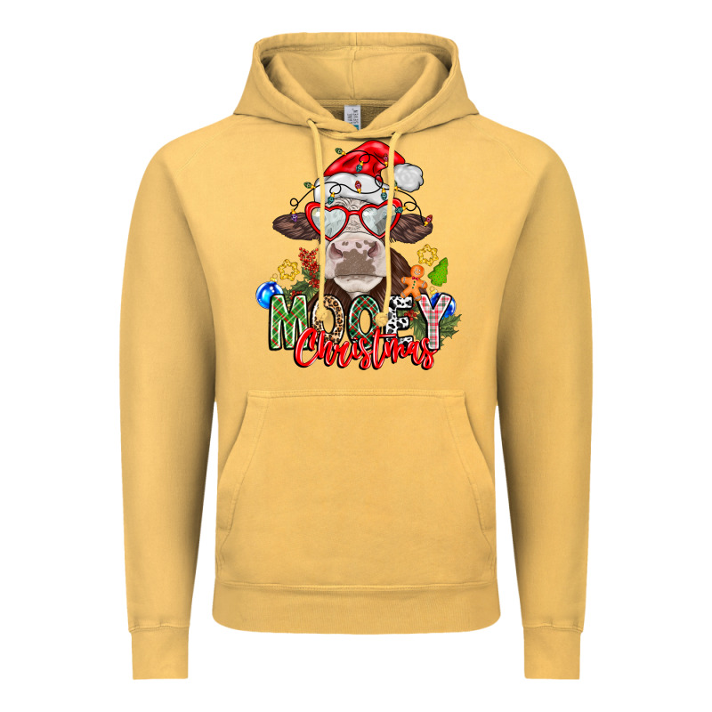 Mooey Christmas Vintage Hoodie by CowhideDigitalArt | Teevron