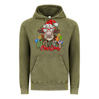 Vintage Olive Mooey Christmas Vintage Hoodie - CowhideDigitalArt