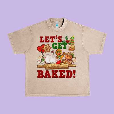 Let's Get Baked Urban Heavy Tee Designed By Fadigitalartstudio