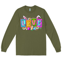 Army Green Love Easter Long Sleeve Tee - CowhideDigitalArt