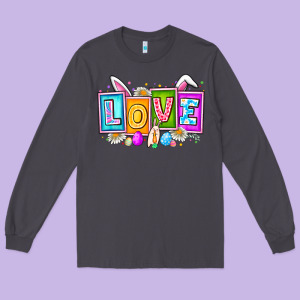 Love Easter Long Sleeve Tee Designed By Cowhidedigitalart