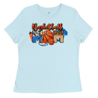 Baby Blue basketball mom Ladies Tee - FaDigitalArtStudio