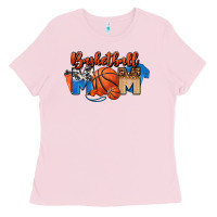 Bubblegum Pink basketball mom Ladies Tee - FaDigitalArtStudio