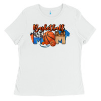White basketball mom Ladies Tee - FaDigitalArtStudio