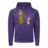 Cloud Purple Yogi Bear Vintage Hoodie - linhVisuals