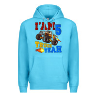 Ocean Blue i'am five truck yeah Premium Hoodie - Artiststas