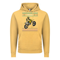 Vintage Mustard christmas motorcycle motocross braap dirt bike xmas Vintage Hoodie - linhVisuals