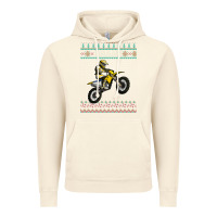 Vintage Artic christmas motorcycle motocross braap dirt bike xmas Vintage Hoodie - linhVisuals