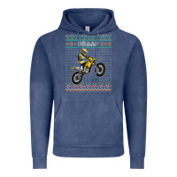 Vintage Denim christmas motorcycle motocross braap dirt bike xmas Vintage Hoodie - linhVisuals