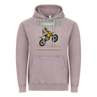 Vintage Zinc christmas motorcycle motocross braap dirt bike xmas Vintage Hoodie - linhVisuals