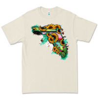Bone Florida Map Sunflower Cactus Serape Premium Tee - RanaPortraitStore