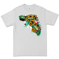 Dove Grey Florida Map Sunflower Cactus Serape Premium Tee - RanaPortraitStore