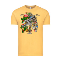 Vintage Mustard sorta merry sorta scary chest Vintage Tee - FaDigitalArtStudio