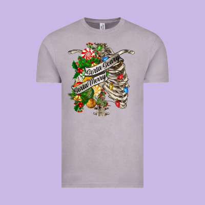Sorta Merry Sorta Scary Chest Vintage Tee Designed By Fadigitalartstudio