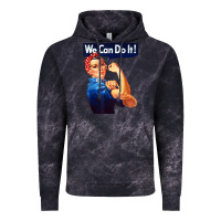 Cloud Black rosie the riveter poster we can do it feminist retro Vintage Hoodie - linhVisuals