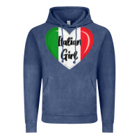 Vintage Denim italy flag for women italian girl Vintage Hoodie - linhVisuals