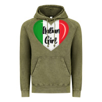 Vintage Olive italy flag for women italian girl Vintage Hoodie - linhVisuals