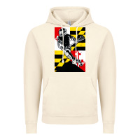 Vintage Artic lacrosse player maryland flag lax lacrosse stick retro Vintage Hoodie - linhVisuals