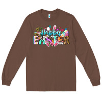 Chestnut Happy Easter Bunny Long Sleeve Tee - CowhideDigitalArt