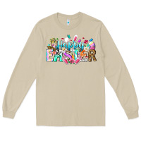 Mushroom Happy Easter Bunny Long Sleeve Tee - CowhideDigitalArt