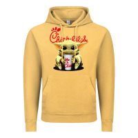 Vintage Mustard baby yoda hold Vintage Hoodie - linhVisuals