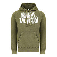 Vintage Olive be happy Vintage Hoodie - linhVisuals
