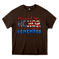 Chocolate Brown Memorial day honor and remember 4th of july Heavy Core Tee - CowGirlArtShop