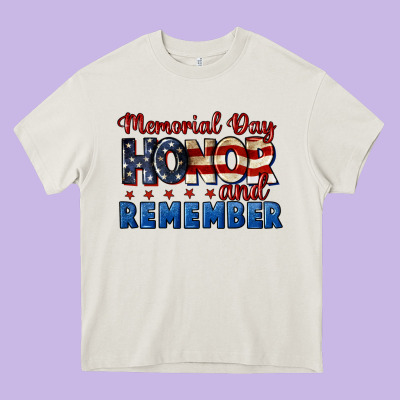 Memorial Day Honor And Remember 4th Of July Heavy Core Tee Designed By Cowgirlartshop