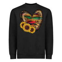Black Sunflower Fall Heart Heavyweight Sweatshirt - RanaPortraitStore